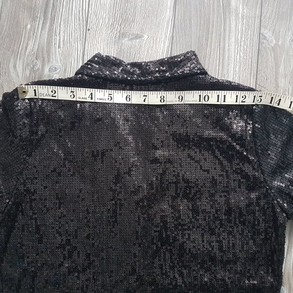 Cropped Festive / Party / New Year Sequin Cardigan - Picture 5 of 8